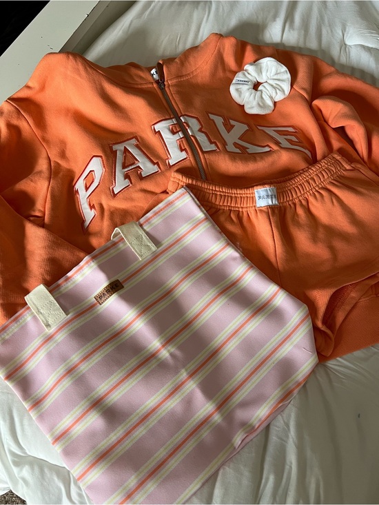 Parke Tops - Parker Orange Zip Hoodie & Sweatshorts Set